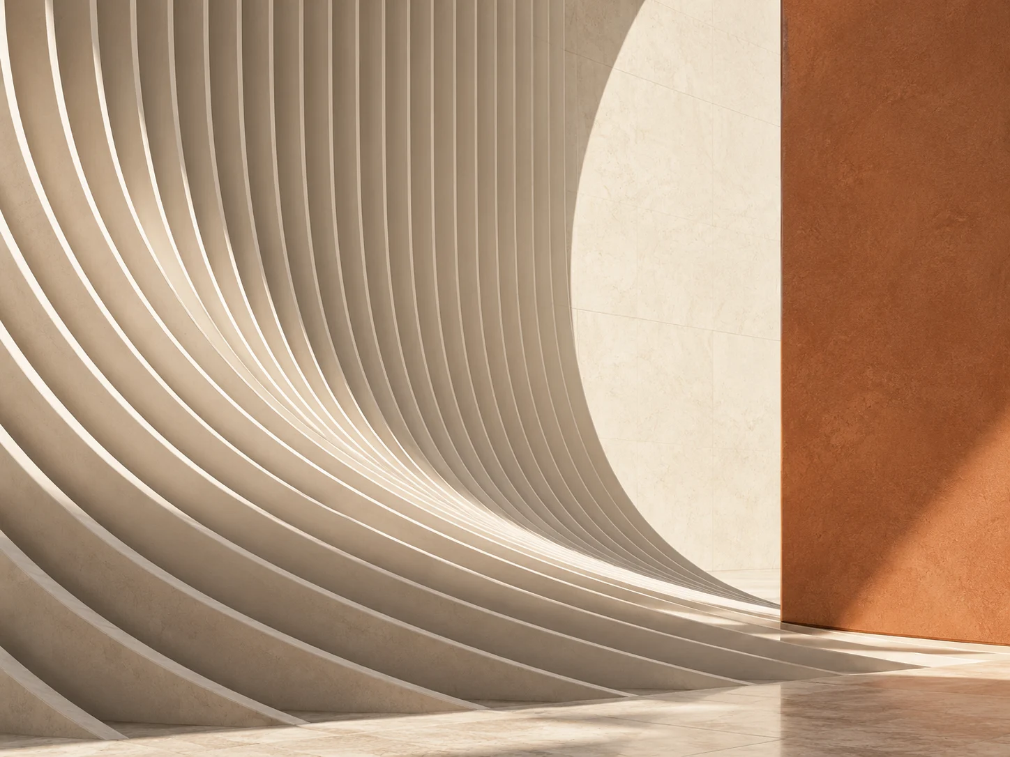 Flowing architectural layers representing consent and transparency.