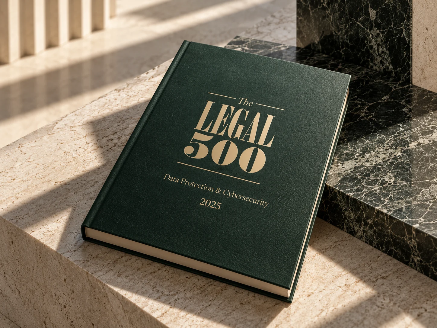 Legal 500 publication in a stone architectural setting